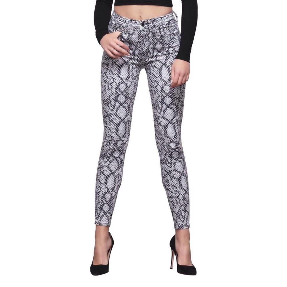 Good American Womens Size  4/27 Good Waist Snake Print Skinny jeans